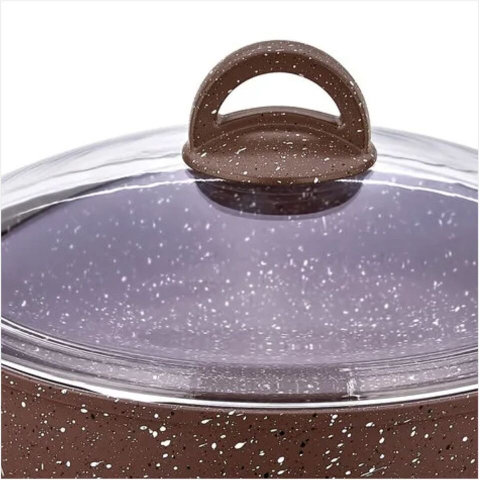 SAFINOX 32CM SAFLON KARNIYARIK TENCERE KAHVE