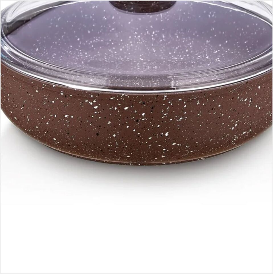 SAFINOX 32CM SAFLON KARNIYARIK TENCERE KAHVE