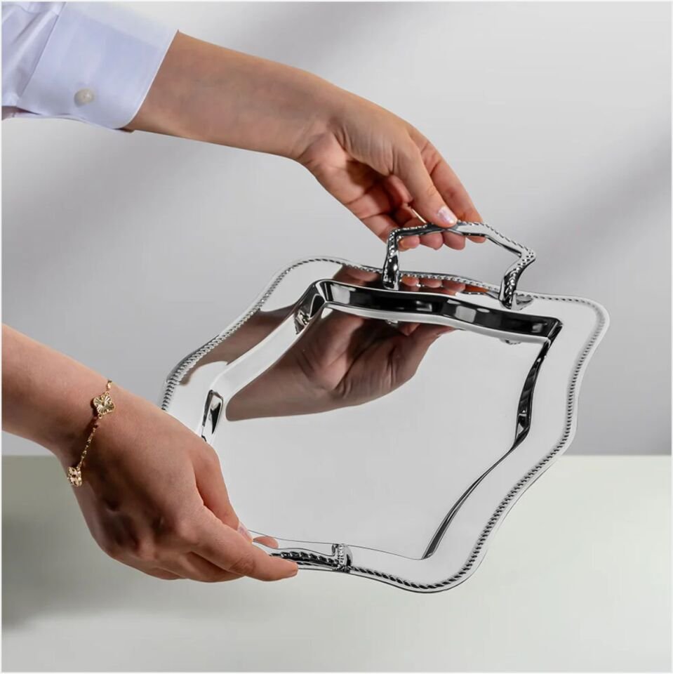 NEHİR ZİNCİR SADE ÇAY TEPSİ