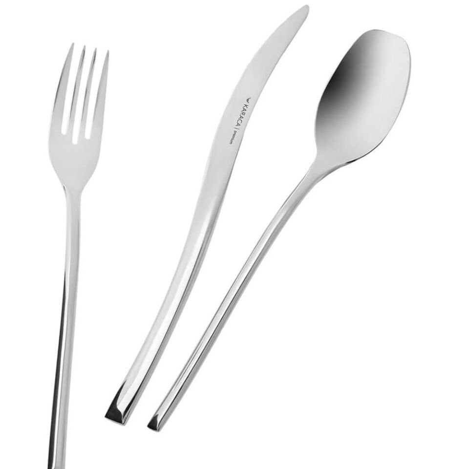Karaca 316 Elegance Dora Platin 12 Kişilik 84 Parça Çatal Kaşık Bıçak Takımı