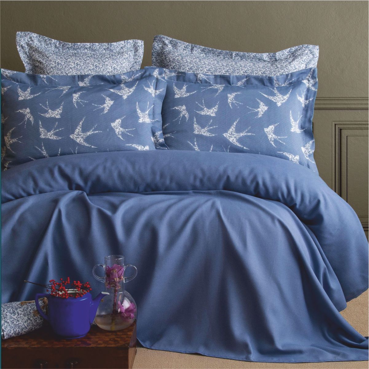 Pamuklar Apricitas Çift Kişilik Bambu Pike Takımı