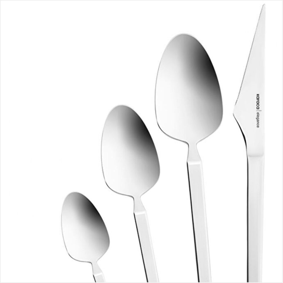 Karaca Elegance Glacial Platin 12 Kişilik 84 Parça Çatal Kaşık Bıçak Takımı