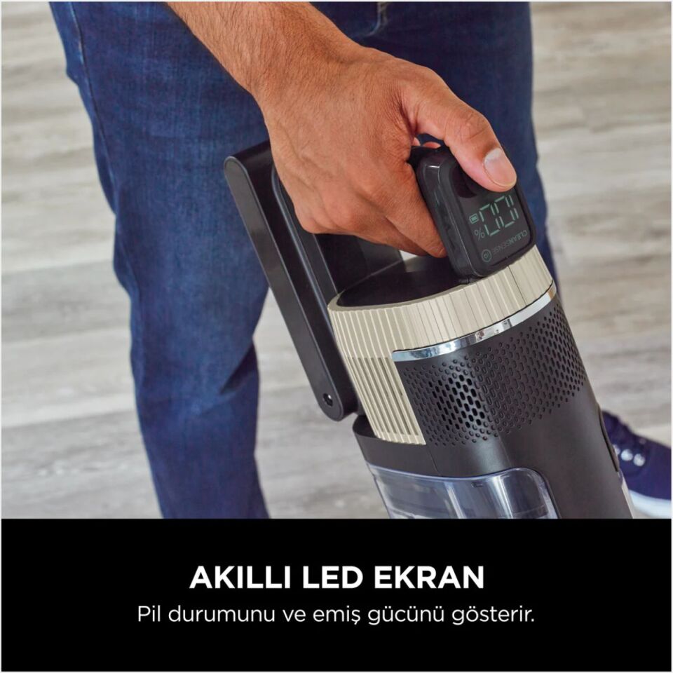 Shark Stratos Pet Pro Turbo Başlıklı Şarjlı Dikey Süpürge Gold