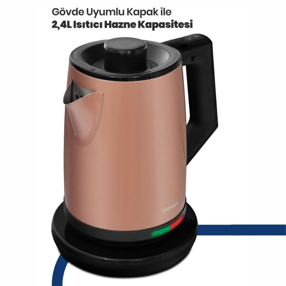 Goldmaster GM-7344G Akasya Gold 2200 W Çelik Çay Makinesi