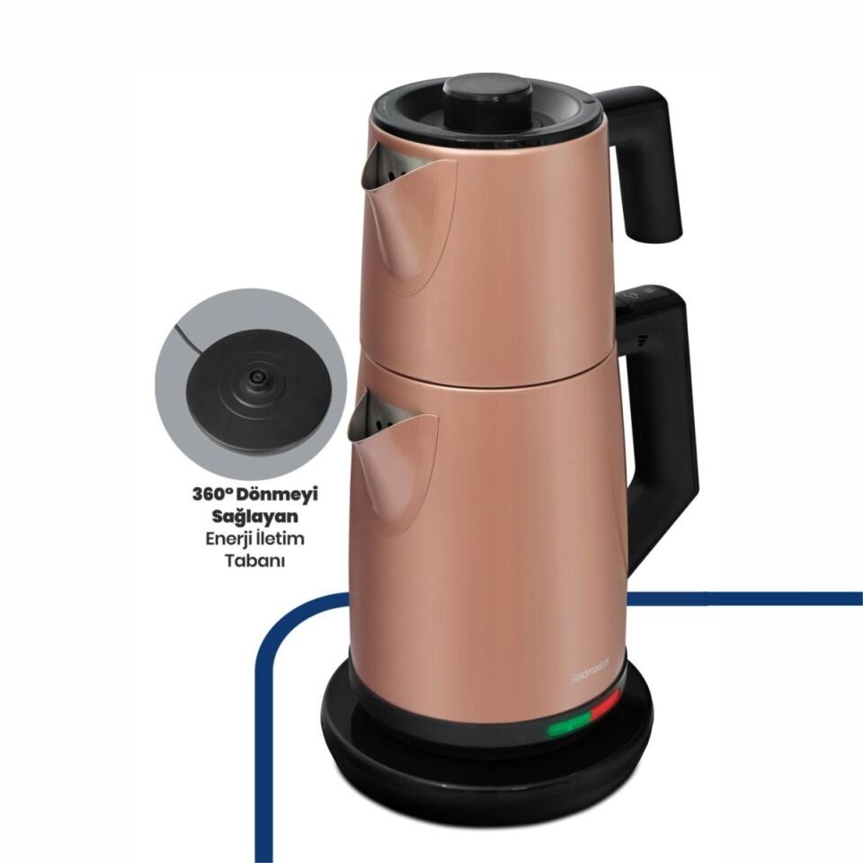 Goldmaster GM-7344G Akasya Gold 2200 W Çelik Çay Makinesi