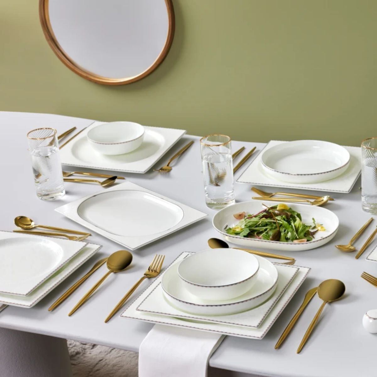 Karaca Fine Pearl Extra Else 62 Parça 12 Kişilik İnci Yemek Takımı