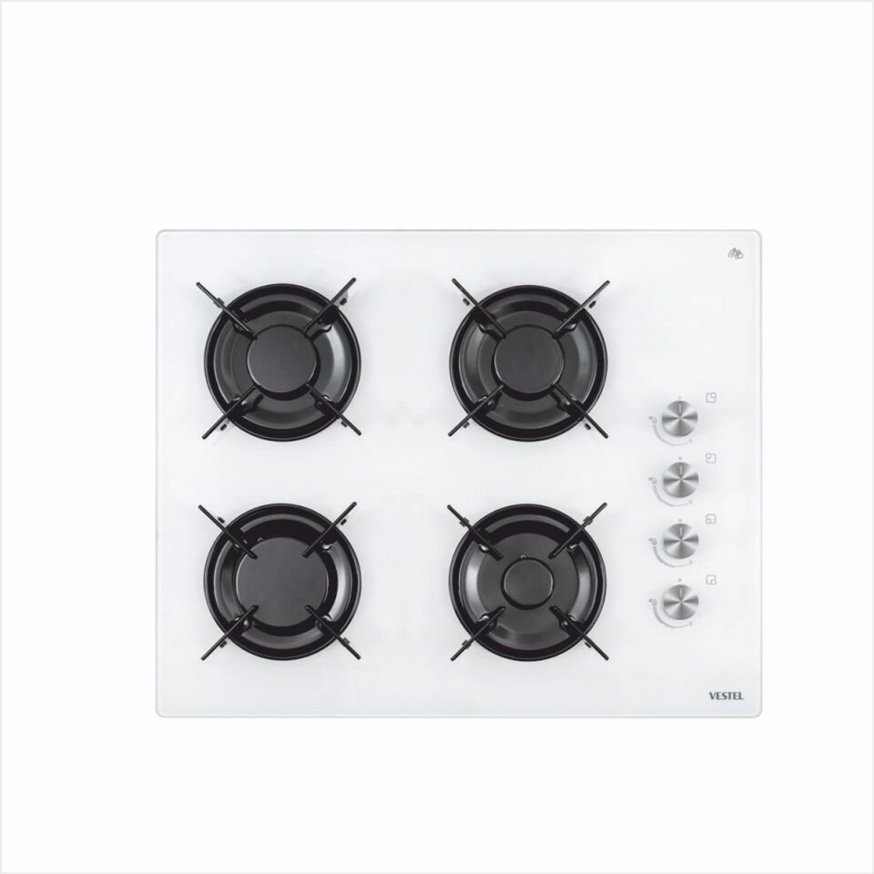 Vestel Ao-65104 B-T Beyaz Cam Ankastre Ocak