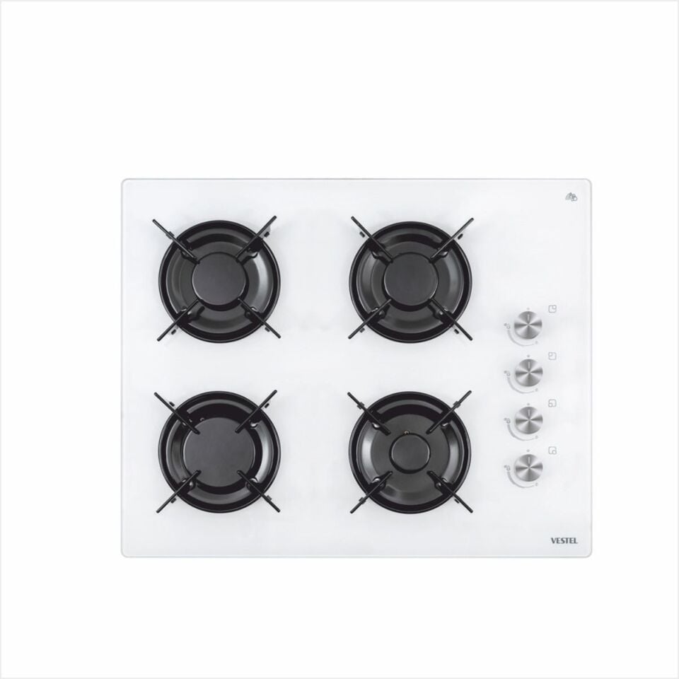 Vestel Ao-65104 B-T Beyaz Cam Ankastre Ocak