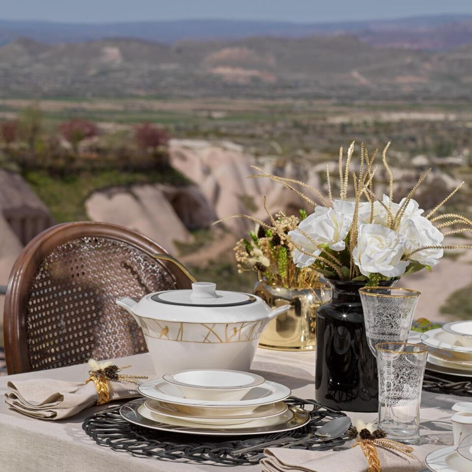 Schafer Tılsım Charm Yemek Takımı 60 Parça-Siyah