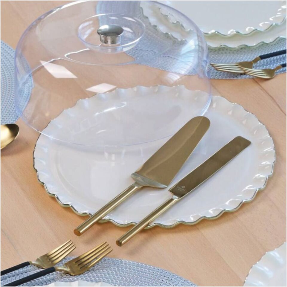 Glore Solid Krem Wavy 28 Parça Tea Time