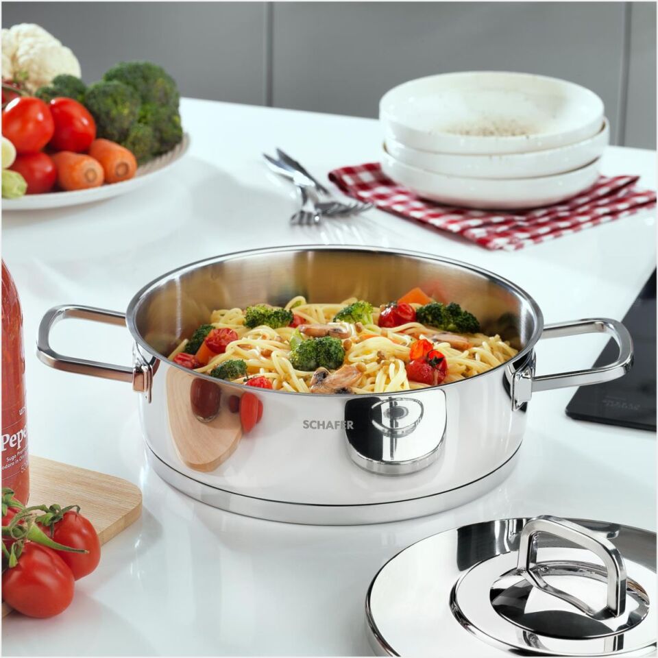 Schafer New Prime Çelik Tencere Seto 8Parça-Inox 08P