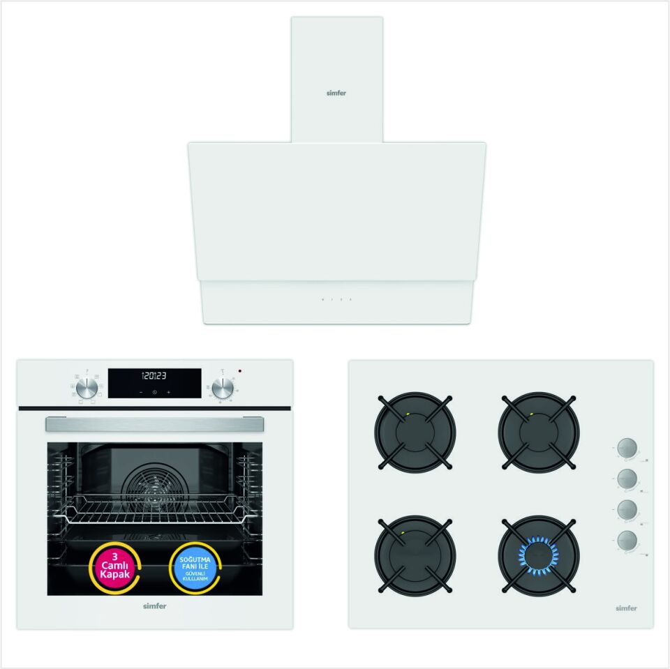 SİMFER 9 PRORAMLI BEYAZ ANKESTRA SET