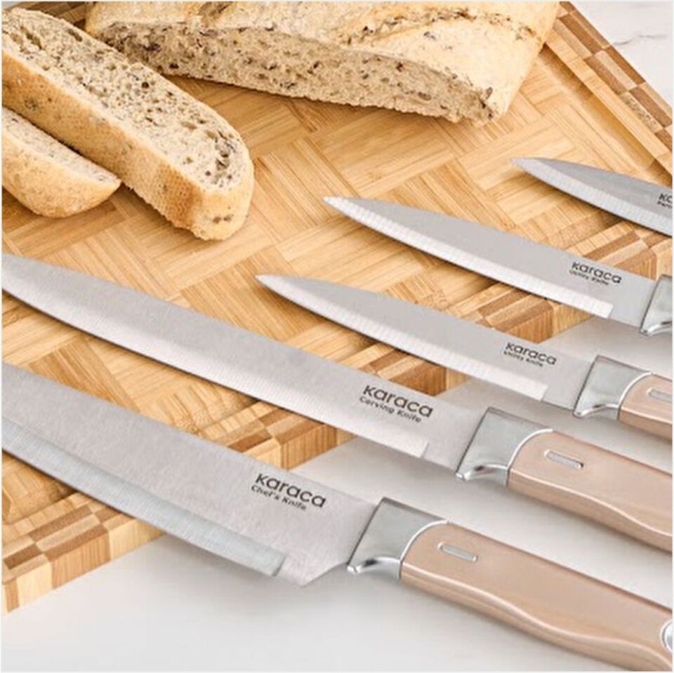 Karaca Mastermaid 6 Parça Bıçak Seti Mineral Gold