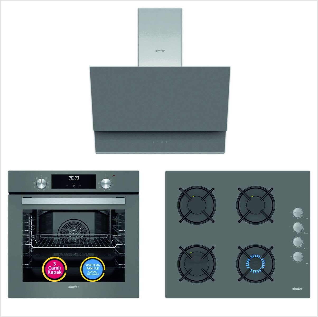 SİMFER 9 PROGRAMLI GRI ANKESTRA SET