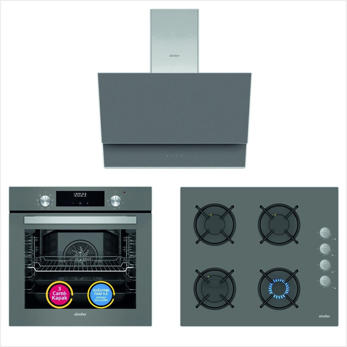 SİMFER 9 PROGRAMLI GRI ANKESTRA SET