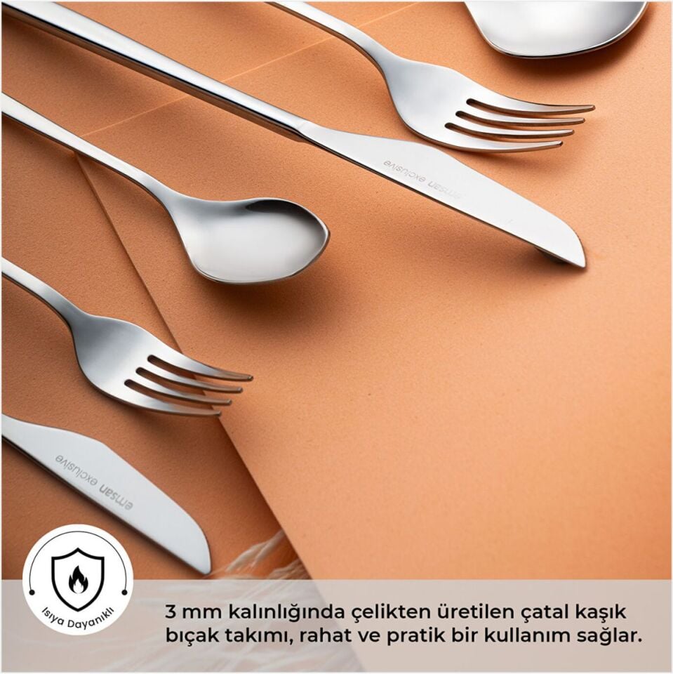 Emsan Alisa 84 Parça 12 Kişilik Kutulu Çatal Kaşık Bıçak Takımı