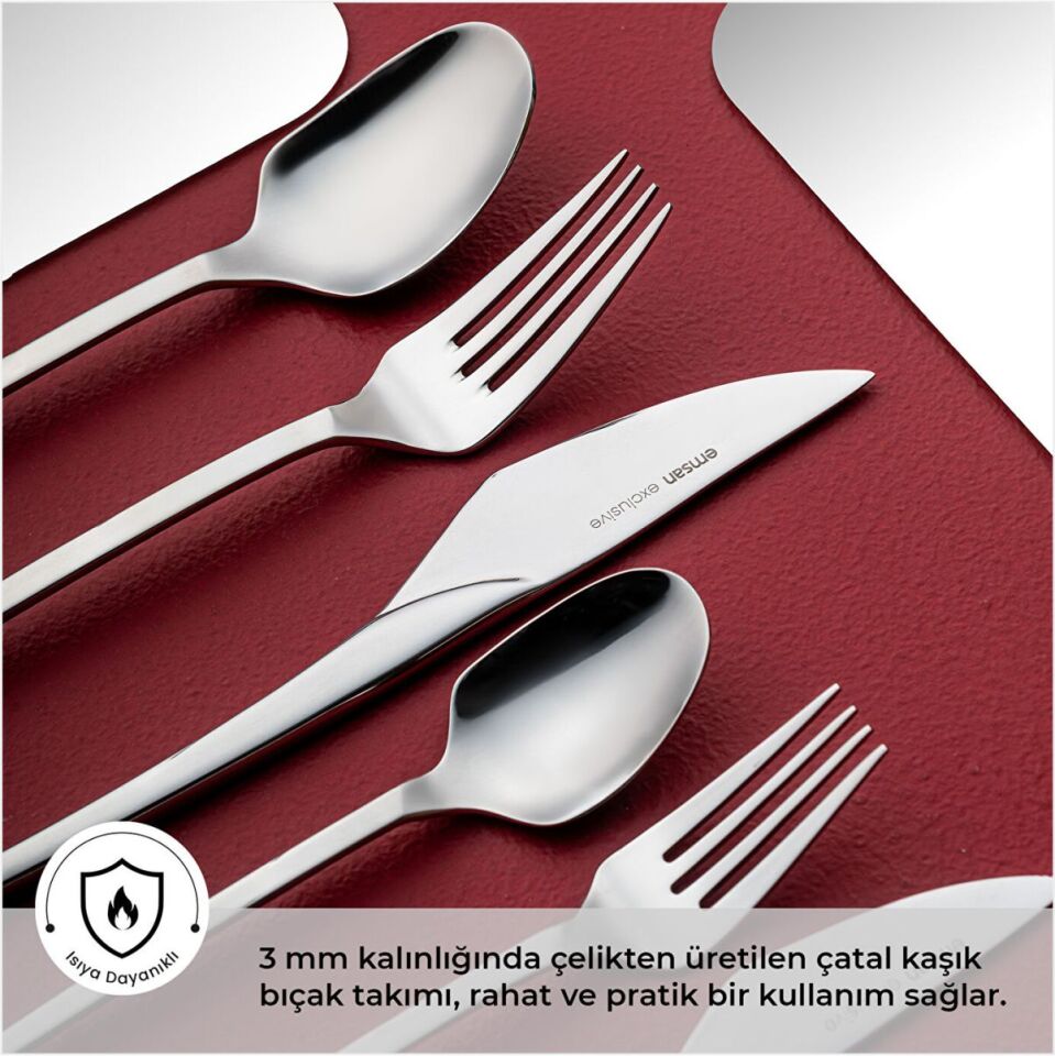 Emsan Fair 84 Parça 12 Kişilik Kutulu Çatal Kaşık Bıçak Takımı