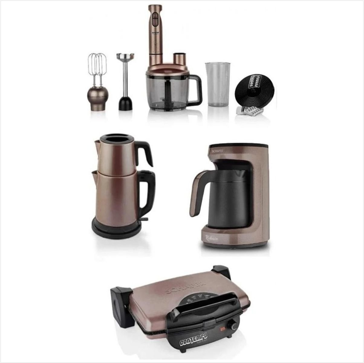 Schafer Kea Elektro Set Mega Kahverengi  4'lü Çeyiz Paketi
