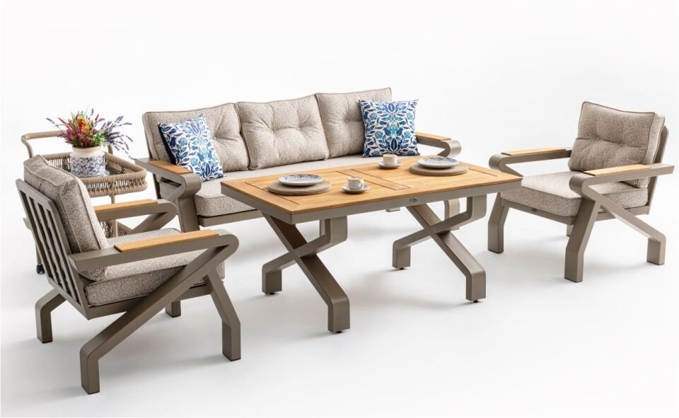 Terazzi Casablanca 80X140 Bahçe Oturma Grubu-Cappicino