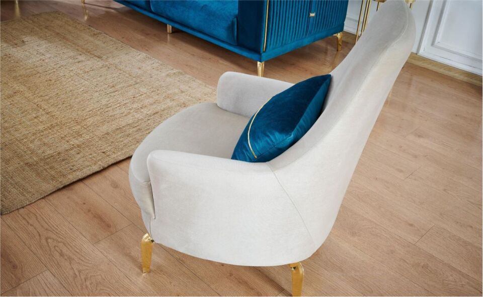 Elegance Koltuk Takımı 3+1+1 L02 Krem/ 3 Lü L14 Lacivert