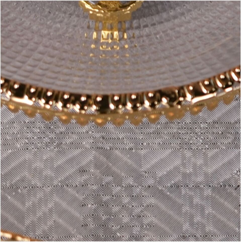 DRT*6310  OTTOMAN 21,5X21,5 CM MİNİ AYAKLI KULPLU ALTIN TELLİ SUNUMLUK