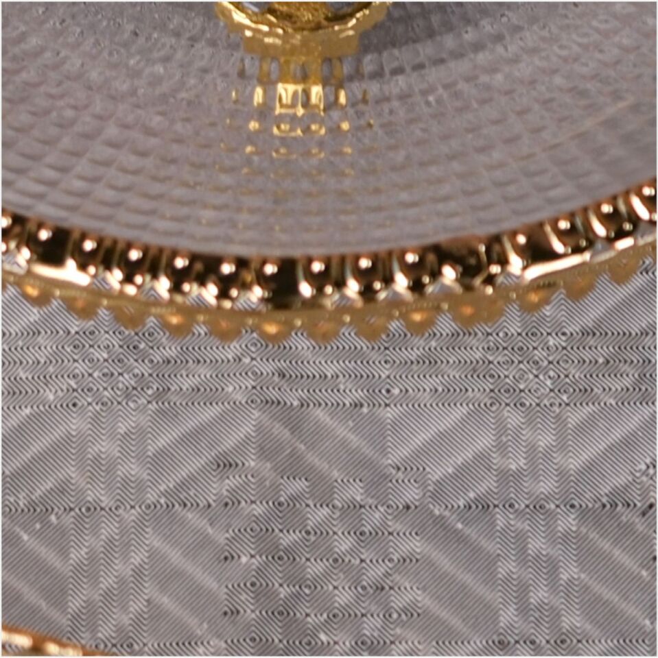 DRT*6310  OTTOMAN 21,5X21,5 CM MİNİ AYAKLI KULPLU ALTIN TELLİ SUNUMLUK