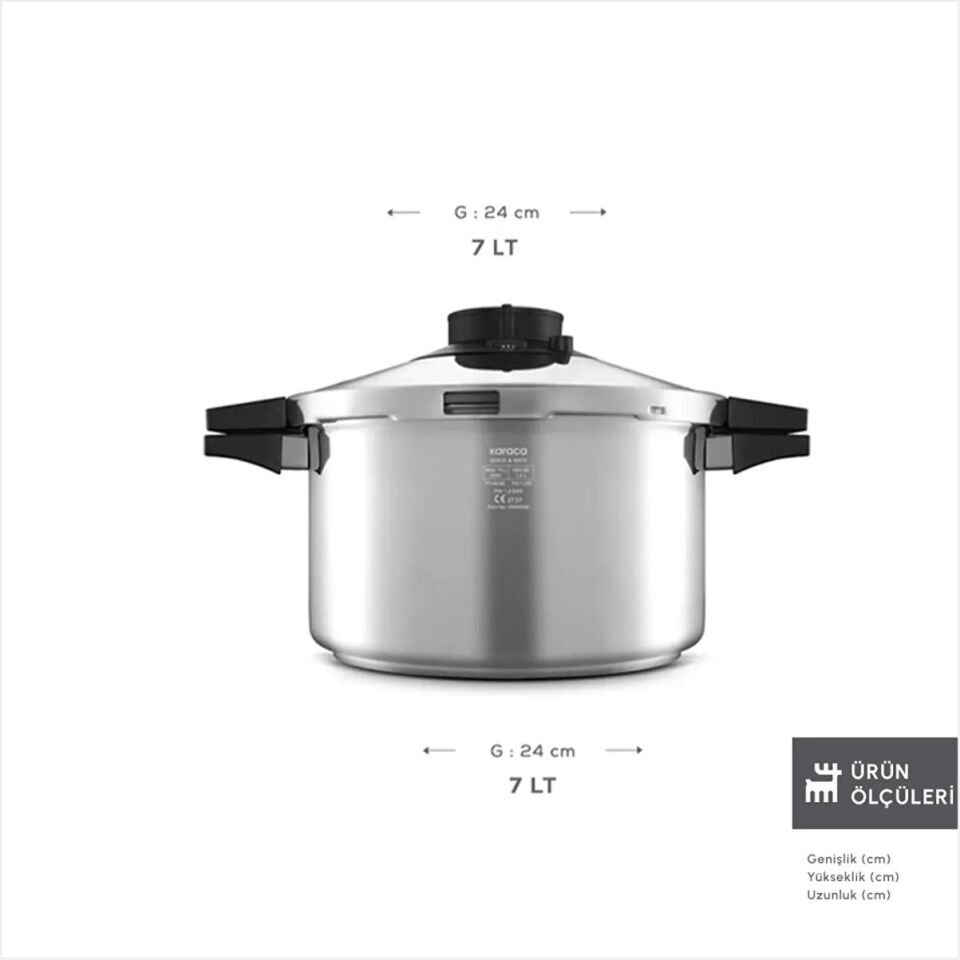 Karaca Quick And Safe İndüksiyon Tabanlı Düdüklü Tencere 7 Lt