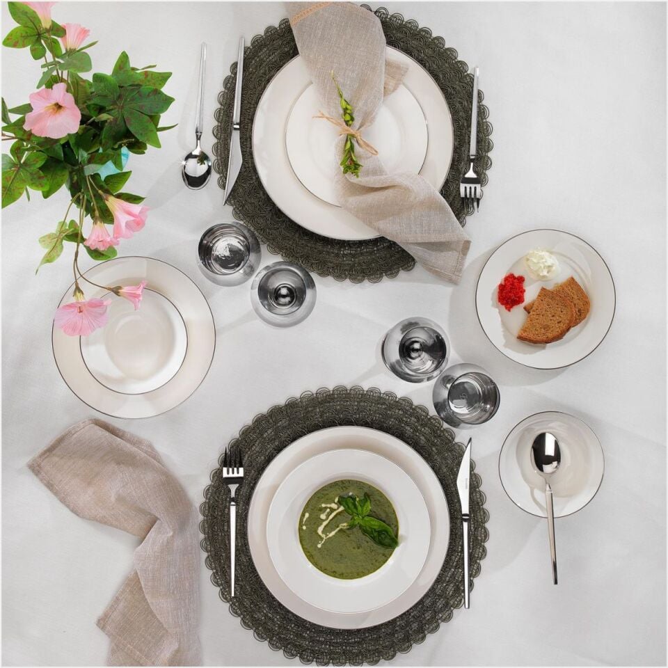 Schafer Fiesta Yemek Takımı 24 Parça Platin