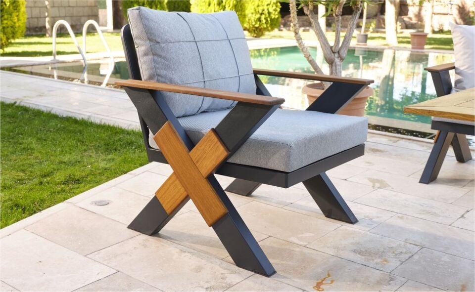 Terazzi Lotus 80X140 Bahçe Oturma Grubu