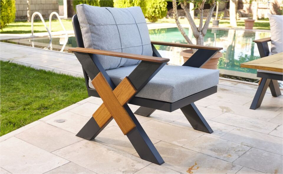 Terazzi Lotus 80X140 Bahçe Oturma Grubu