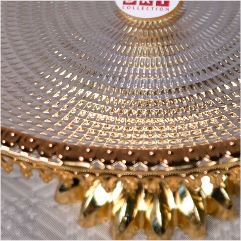 DRT*6312  OTTOMAN 21,5X21,5 CM LÜKS AYAKLI ALTIN TELLİ SUNUMLUK