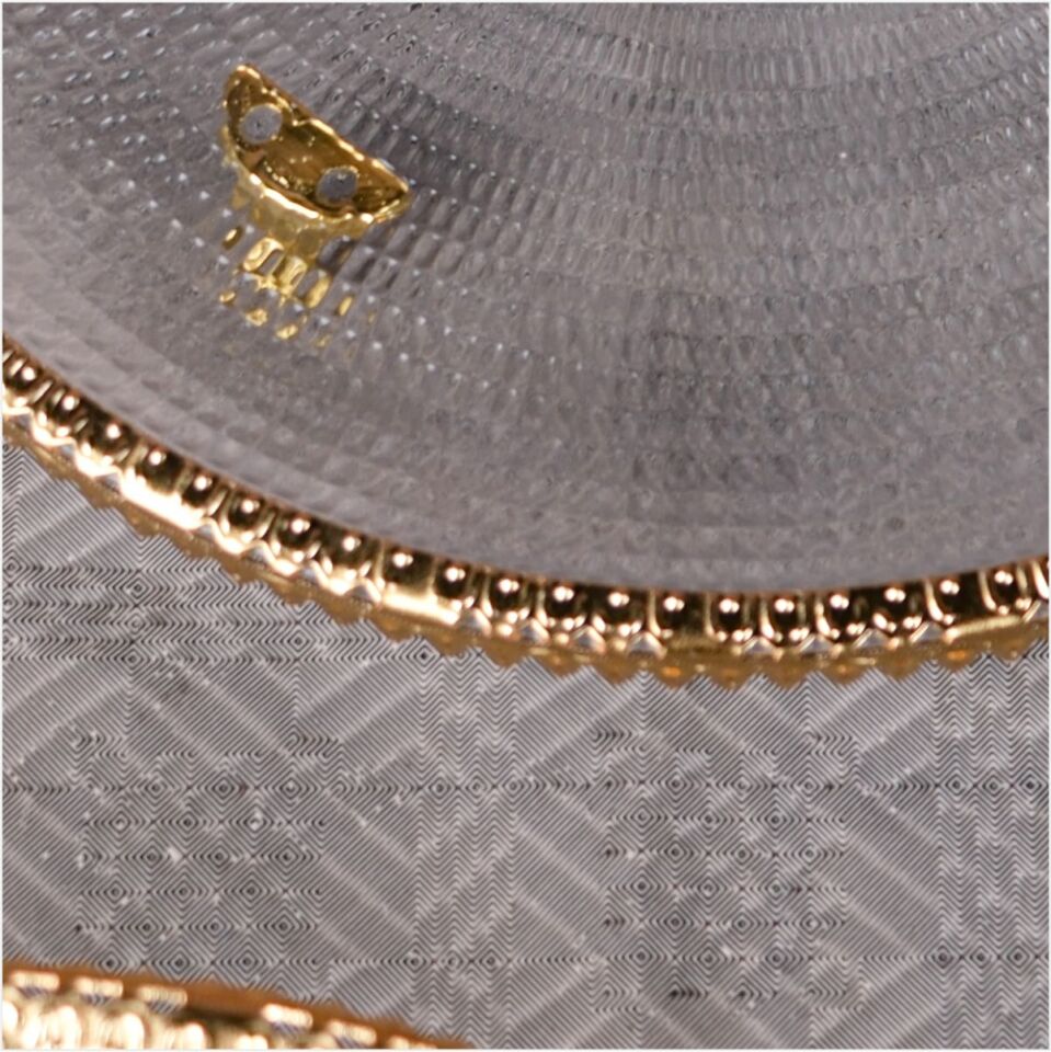 DRT*6315  OTTOMAN 27 CM MİNİ AYAKLI KULPLU ALTIN TELLİ SUNUMLUK