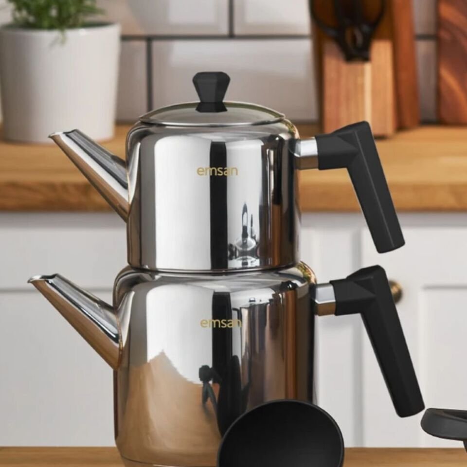 Emsan Wedding 16 Parça Çelik Tencere Çaydanlık Servis Seti