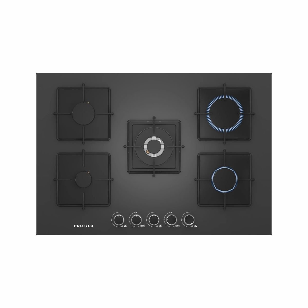 Profilo ON27Q9O12D Wok Gözlü Gri Cam Ankastre Ocak