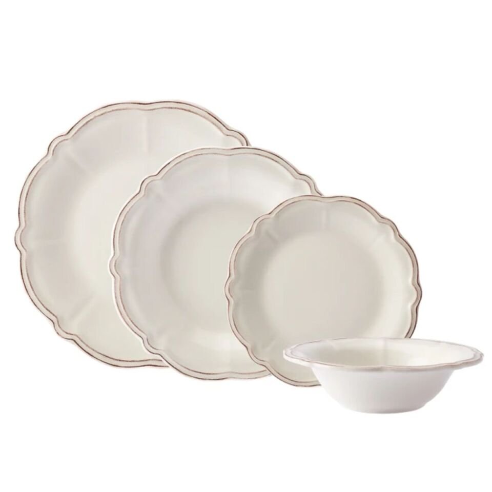 Emsan Antik Porselen 24 Parça 6 Kişilik Yemek Takımı