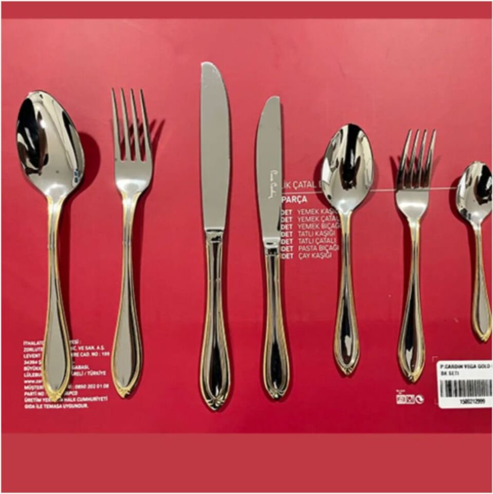 Pıerre Cardın Vega Gold 84 Parça Çatal-Kaşık-Bıçak Seti