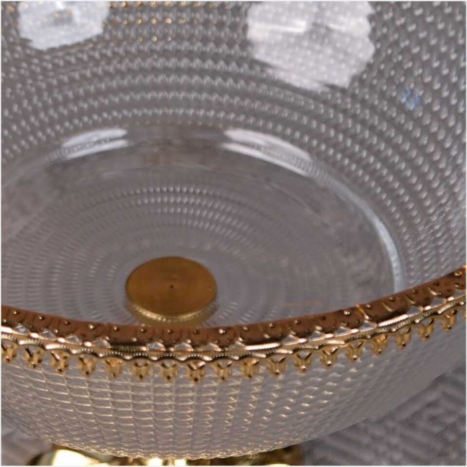 DRT 6325 OTTOMAN 24 CM LÜKS AYAKLI TELLİ ALTIN MEYVELİK
