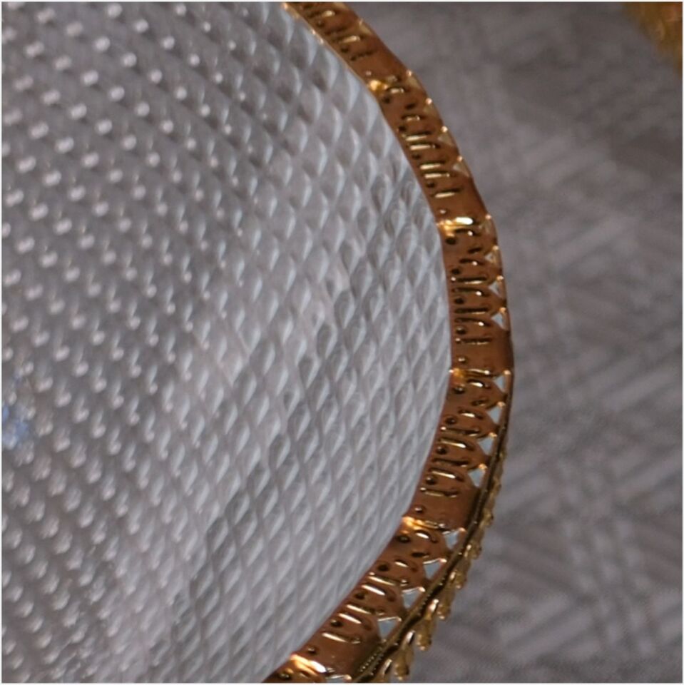 DRT 6325 OTTOMAN 24 CM LÜKS AYAKLI TELLİ ALTIN MEYVELİK