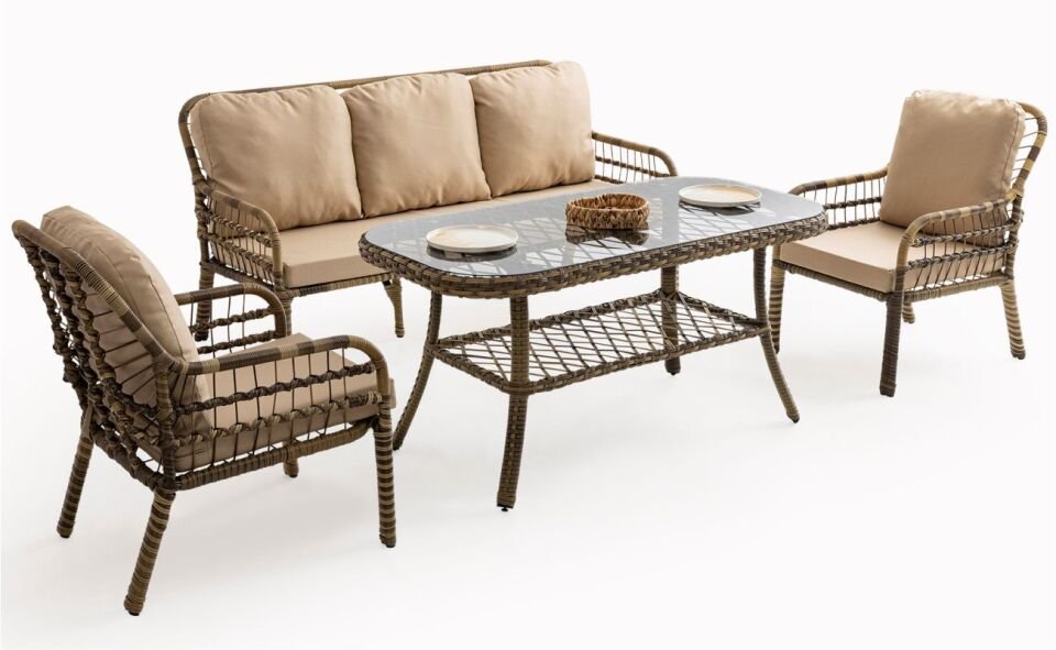 Capri Pisa (3+1+1 Sehpa) Takım Kahve