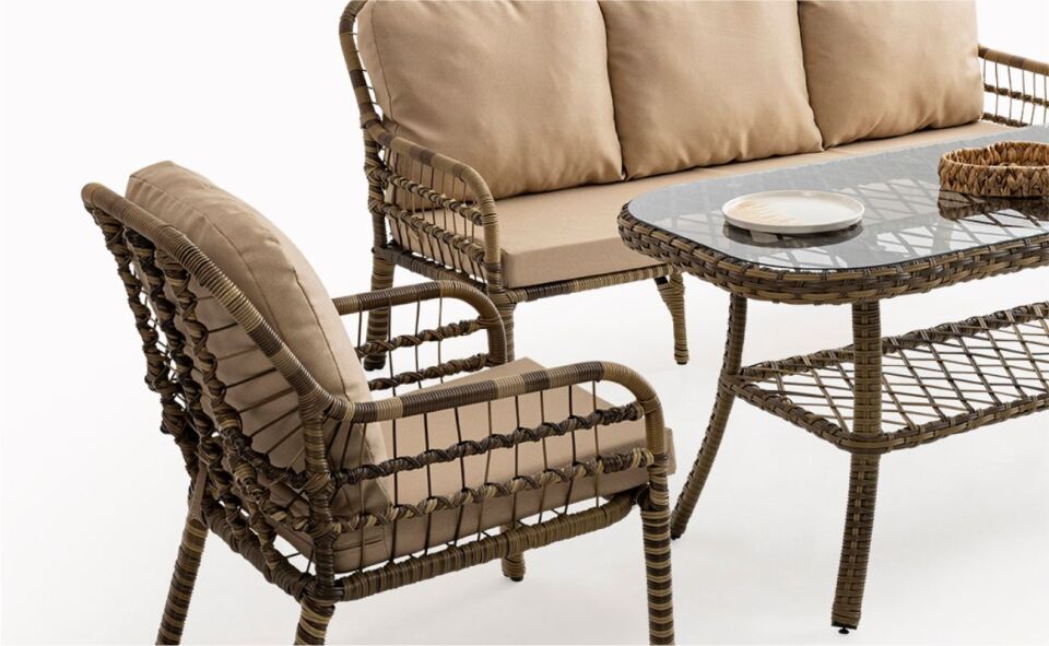 Capri Pisa (3+1+1 Sehpa) Takım Kahve