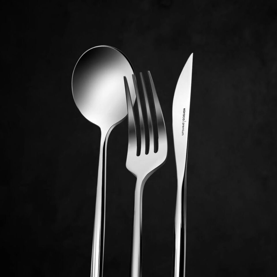 Karaca 316 Premium Mild Platin 12 Kişilik 84 Parça Çatal Kaşık Bıçak Takımı