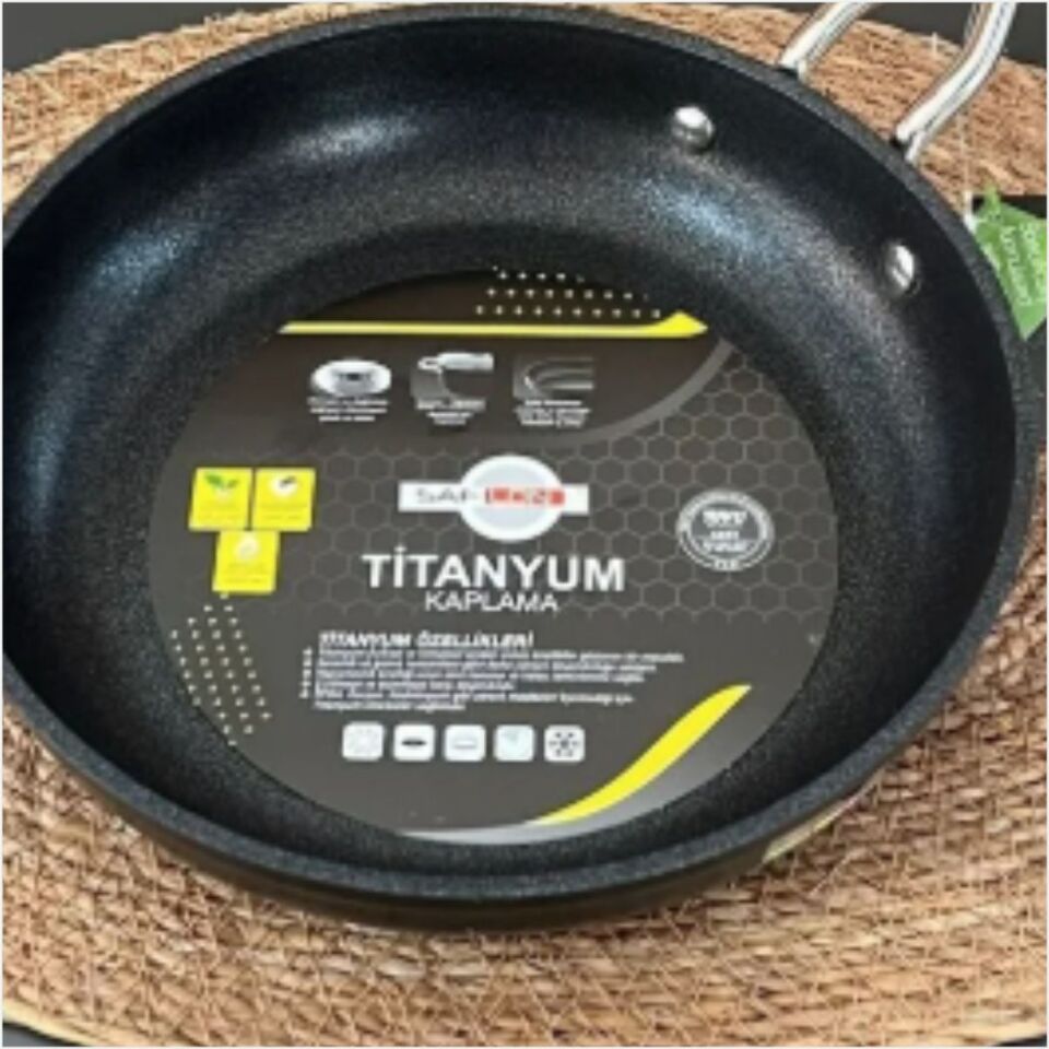 SAFINOX 22 CM TEK KULP TITANIUM TAVA