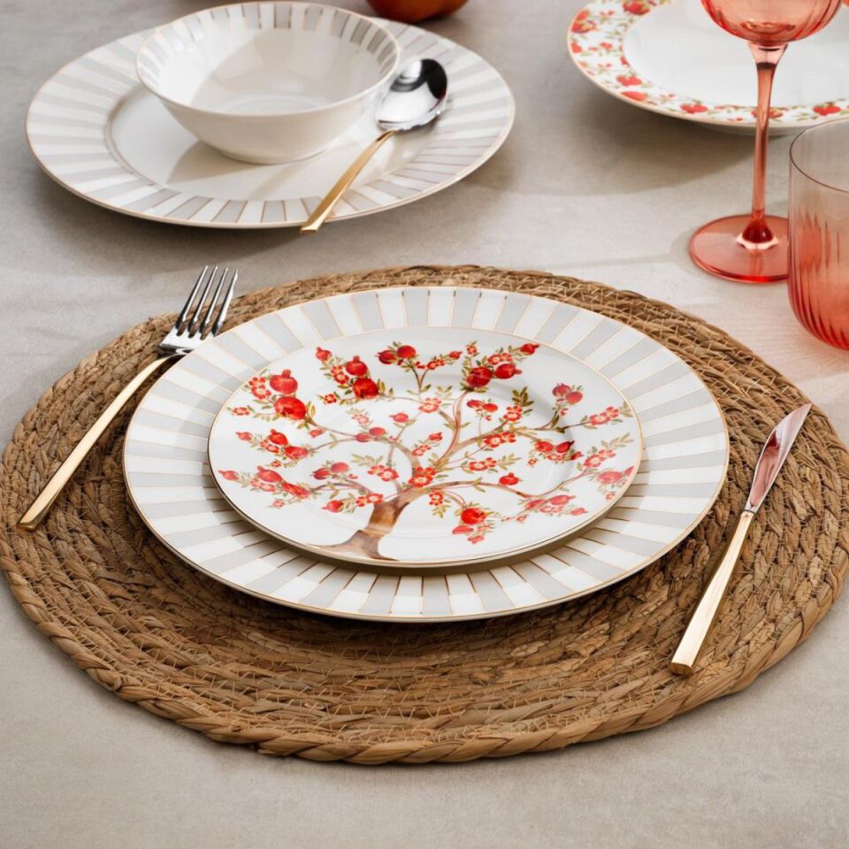 Schafer Fiesta Yemek Takımı 24 Parça-Nar Baskılı