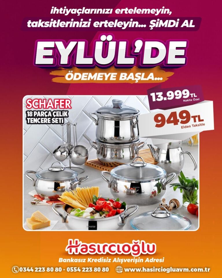 SCHAFER 18 PARÇA ÇELİK TENCERE SETİ