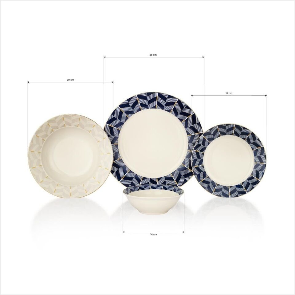 Schafer Fiesta Yemek Takımı 24 Parça-Lacivert