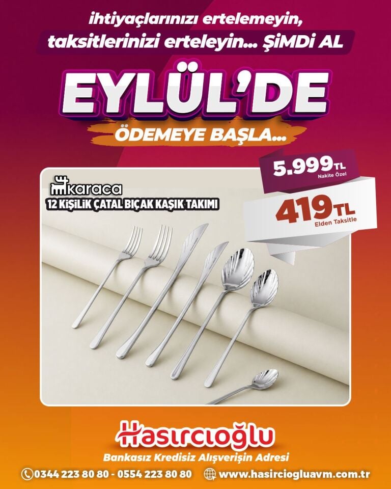 kARACA  12 KİŞİLİK ÇATAL BIÇAK KAŞIK TAKIMI
