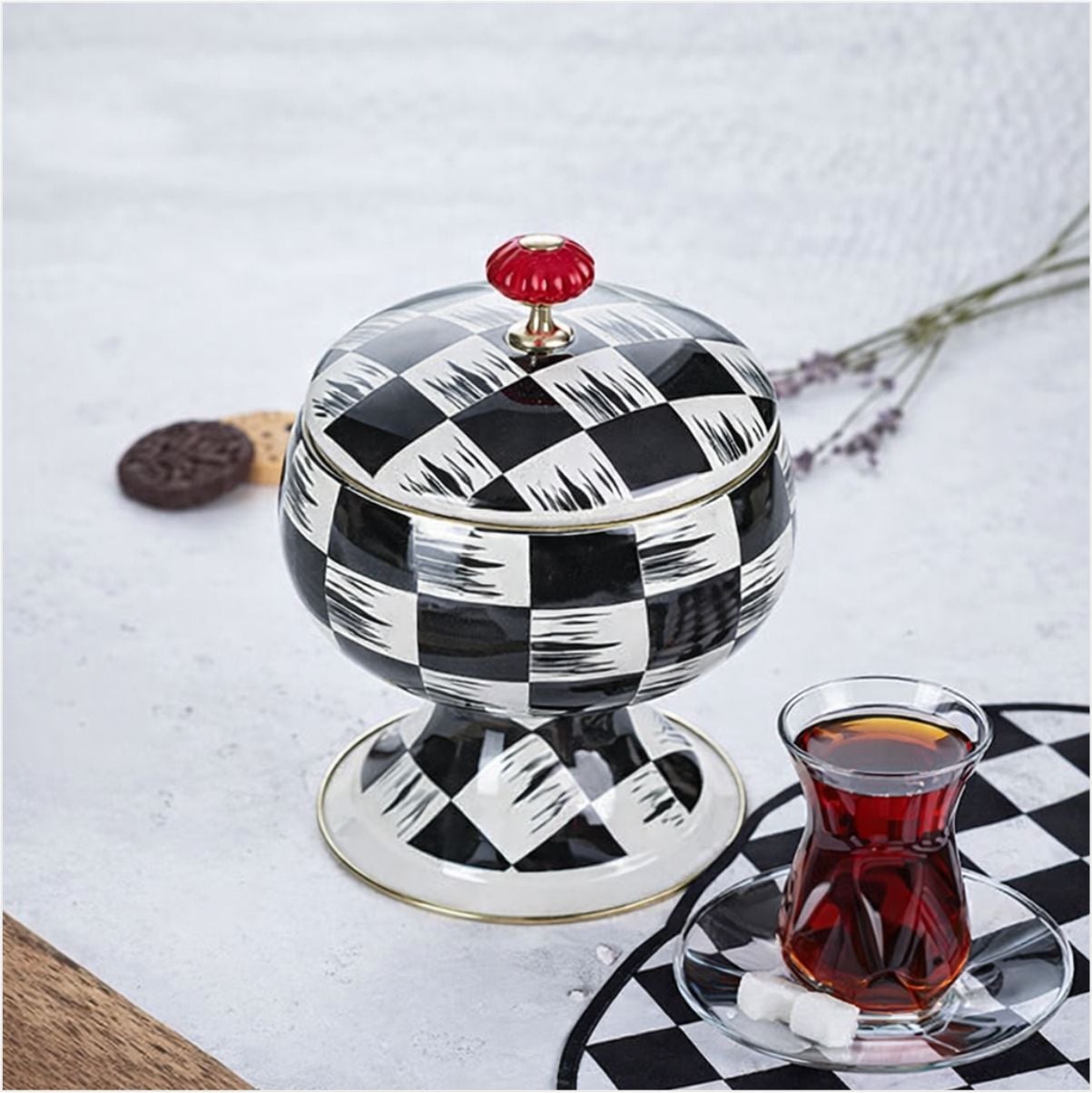 ACAR XAP-22-0244/6 QUALITA-KING EMAYE 12 CM TOMBİK ŞEKERLİK DAMA DEKO