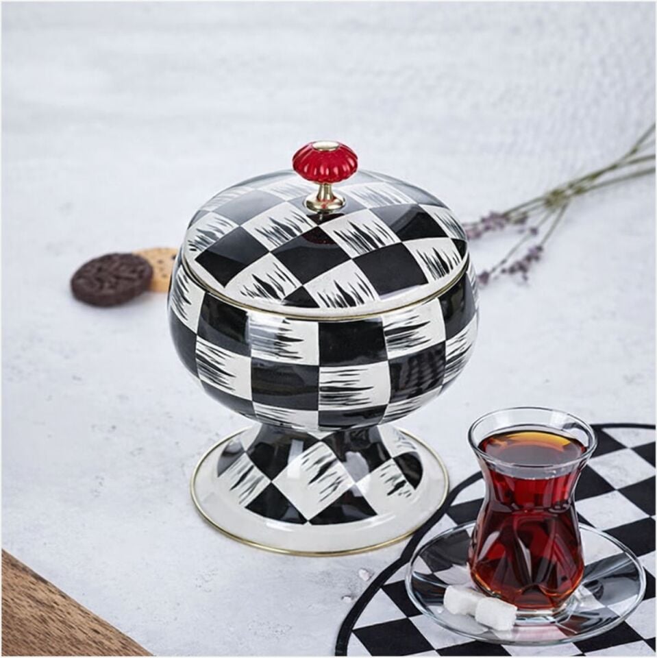 ACAR XAP-22-0244/6 QUALITA-KING EMAYE 12 CM TOMBİK ŞEKERLİK DAMA DEKO