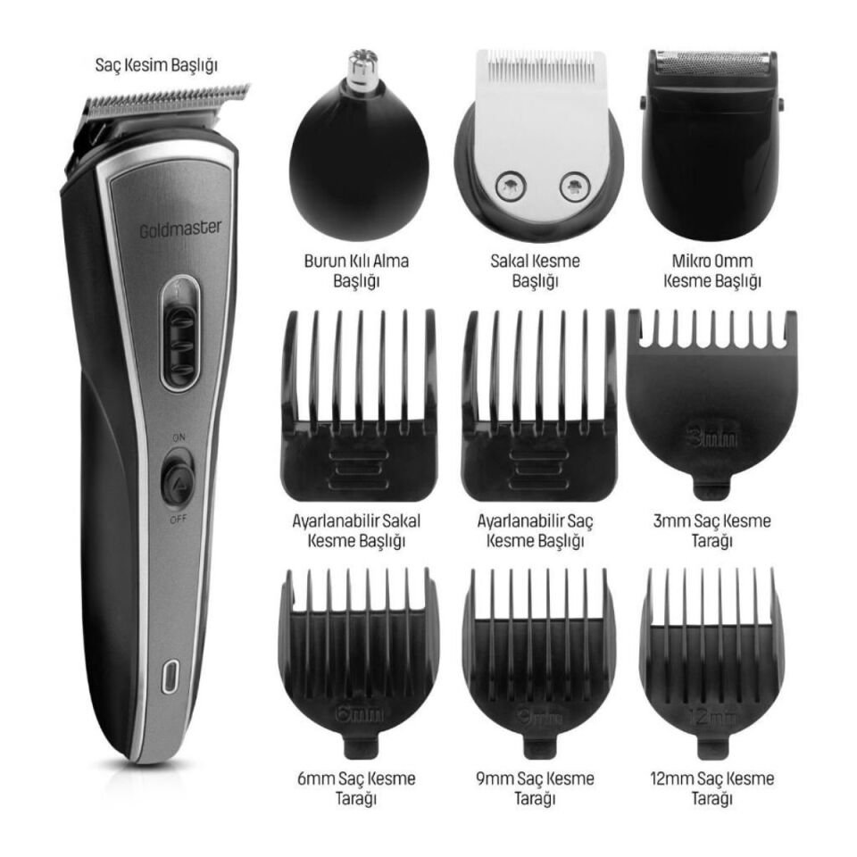 Goldmaster IN-6100 Power 9 in 1 Erkek Bakım Seti