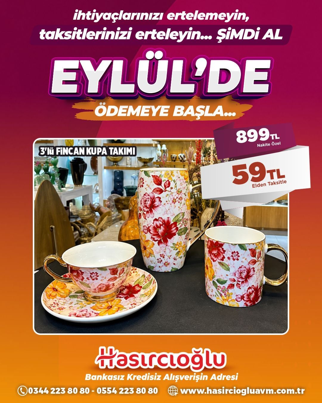 3'lü FİNCAN KUPA TAKIMI